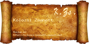 Kolozsi Zsanett névjegykártya